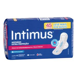 Absorvente Intimus com Abas Noturno Extra Suave 45 unidades