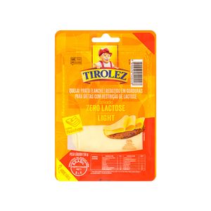 Queijo Prato Fatiado Light Zero Lactose Tirolez 150g