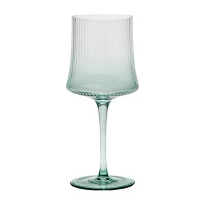 Taça para Vinho de Vidro Verde Canelada Marchand 380ml