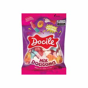 Bala de Goma Mix Azedinho e Docinho Docigoma Docile 190g