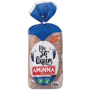 Pão de Forma de Aipim sem Glúten Aminna 450g