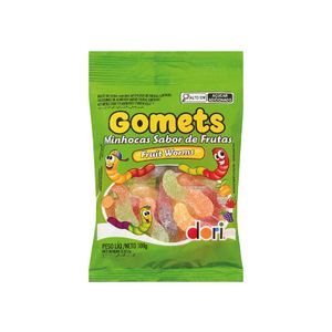 Bala de Goma Minhocas Frutas Gomets Dori 100g