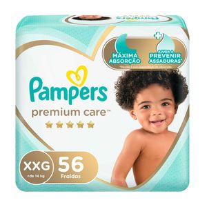 Fraldas Pampers Premium Care XXG 56 unidades