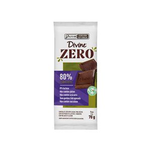 Chocolate Divine Zero 80% Cacau 70g