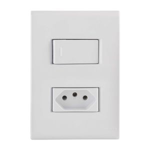 Conjunto Interruptor Simples + Tomada Liz Branco 57170/044 20A Tramontina