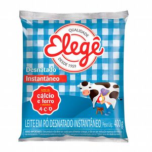 Leite em Pó Desnatado Instantâneo Elegê 400g