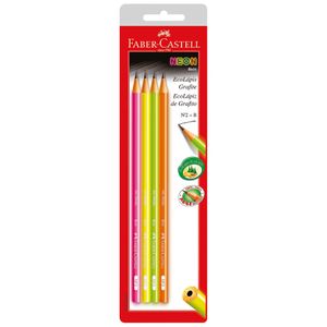 Lápis Grafite SM/1205NED Evolution Neon Faber-Castell 4 unidades
