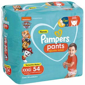 Fraldas Pampers Pants Ajuste Total XXXG 54 unidades