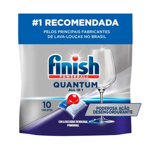 Tabletes para Máquinas Lava-Louças Finish All In 1 Quantum 10 unidades