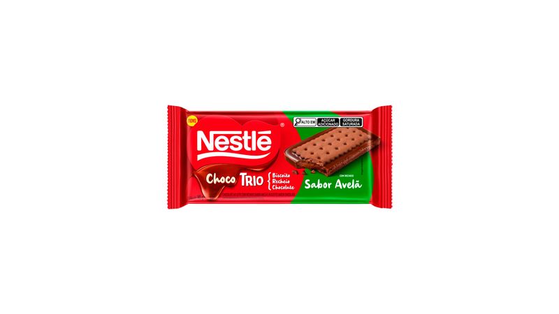Chocolate Nestlé Choco Trio com Recheio Avelã 90g - Zaffari