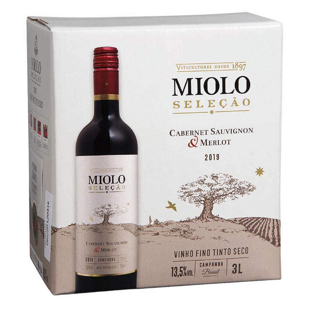 Vinho Tinto Cabernet Sauvignon Merlot Miolo 3 Litros - Zaffari
