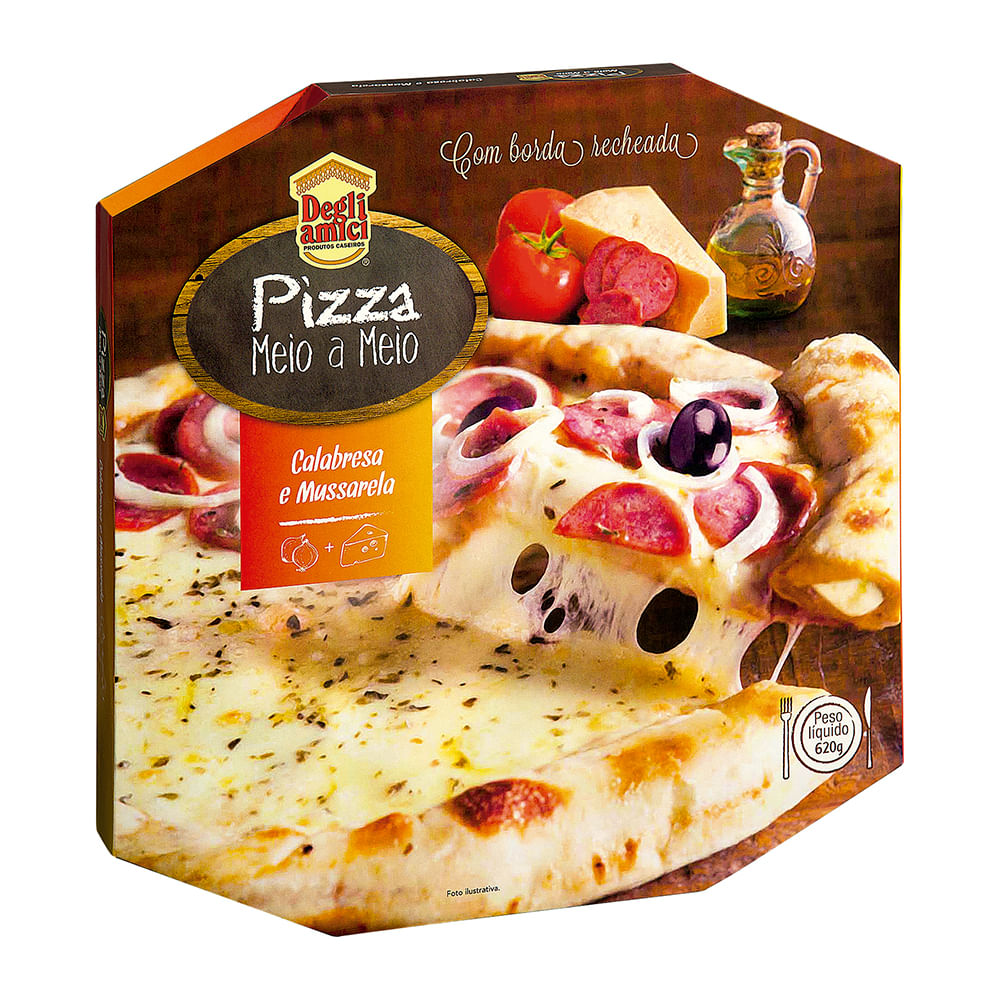 Pizza de Calabresa e Mussarela Congelada Degli Amici 620g - Zaffari
