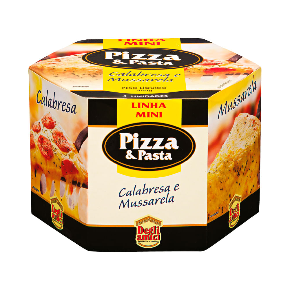 Mini Pizza de Calabresa e Mussarela Congelada Degli Amici 440g