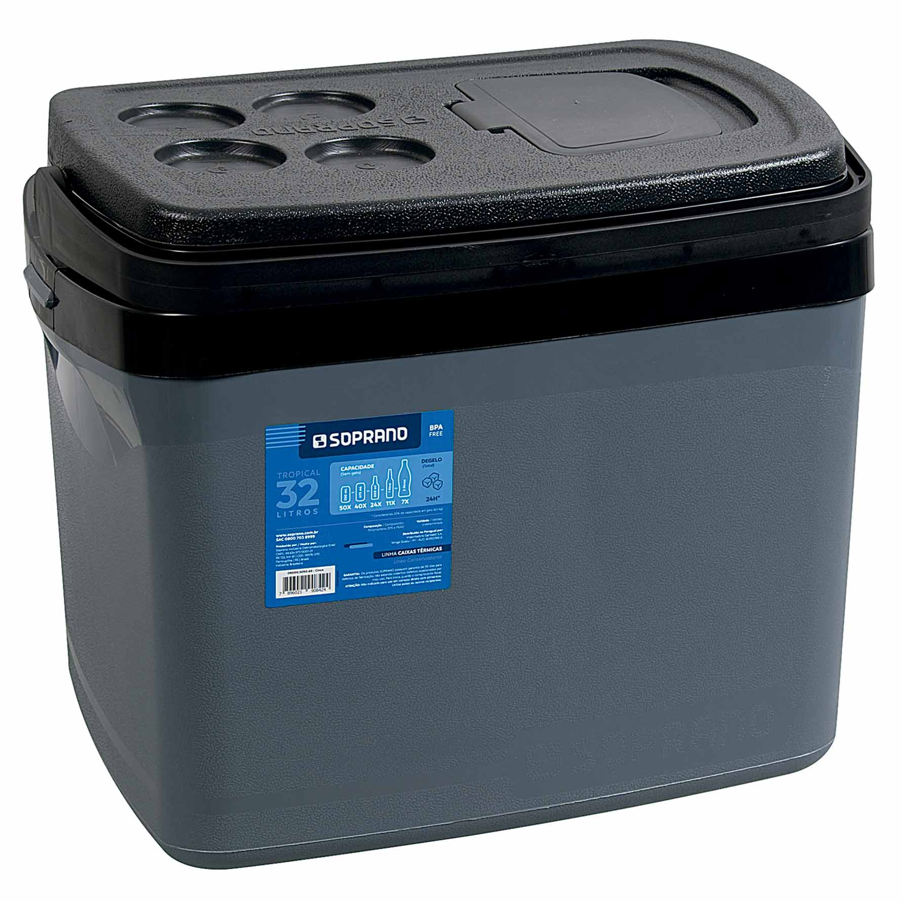 Caixa Térmica Mor 26 Litros Verde e Preto - Zaffari